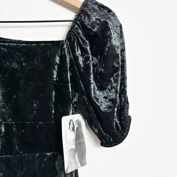 KENDALL + KYLIE BLACK WOMEN MINI DRESS PUFFY SLEEVES SIZE SMALL BRAND NEW - Picture 4 of 6